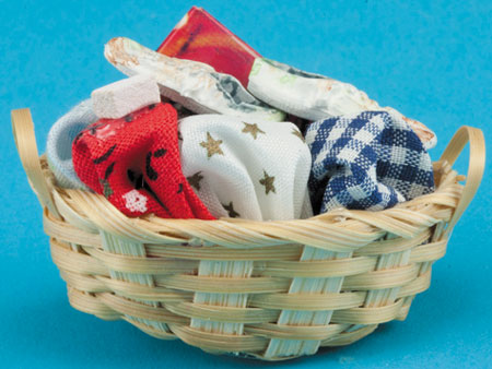 Dollhouse Miniature Laundry Basket with Clothes & Detergent